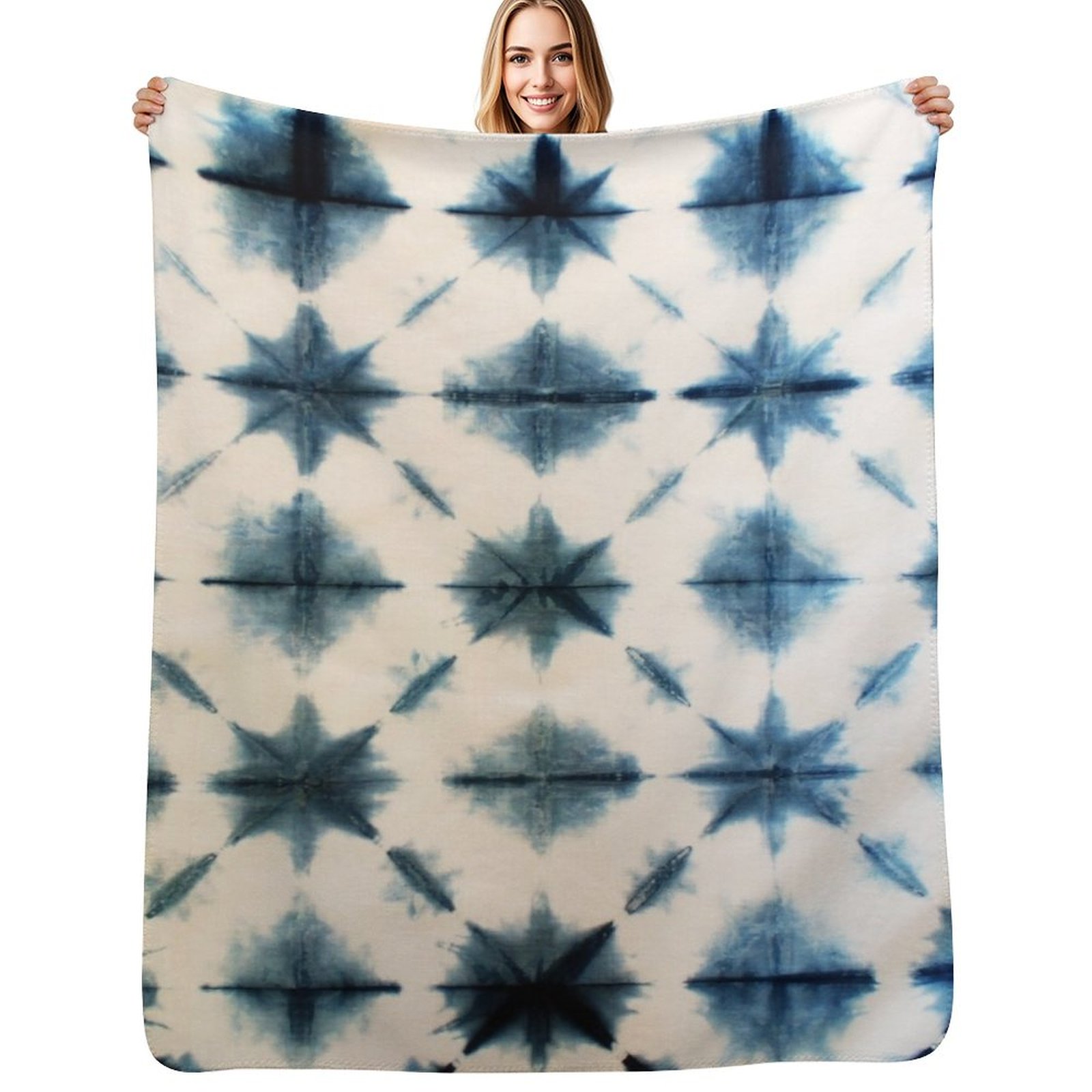 Shibori Tie Dye - Shibori Tie Dye, Indigo Throw Blanket