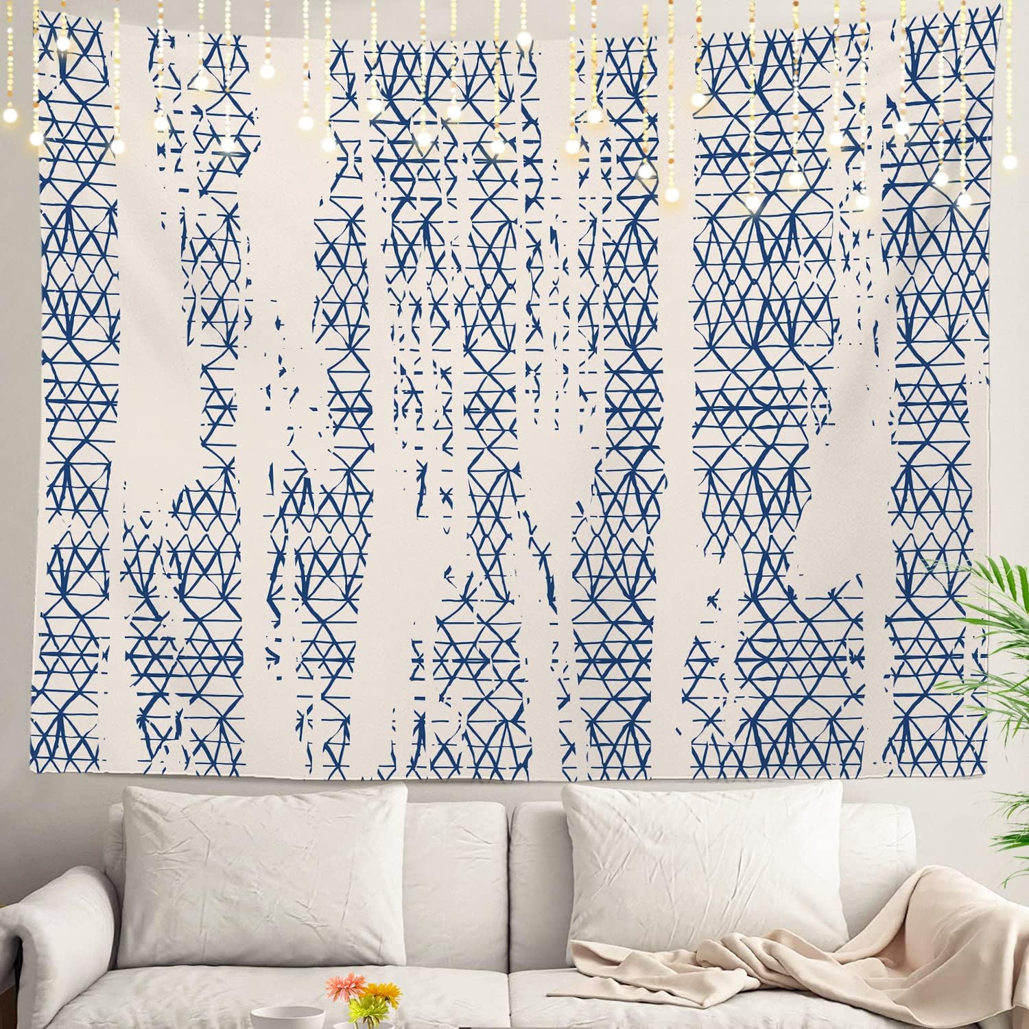 Shibori Tie Dye - Japanese Abstract Blue Tie Dye Wall