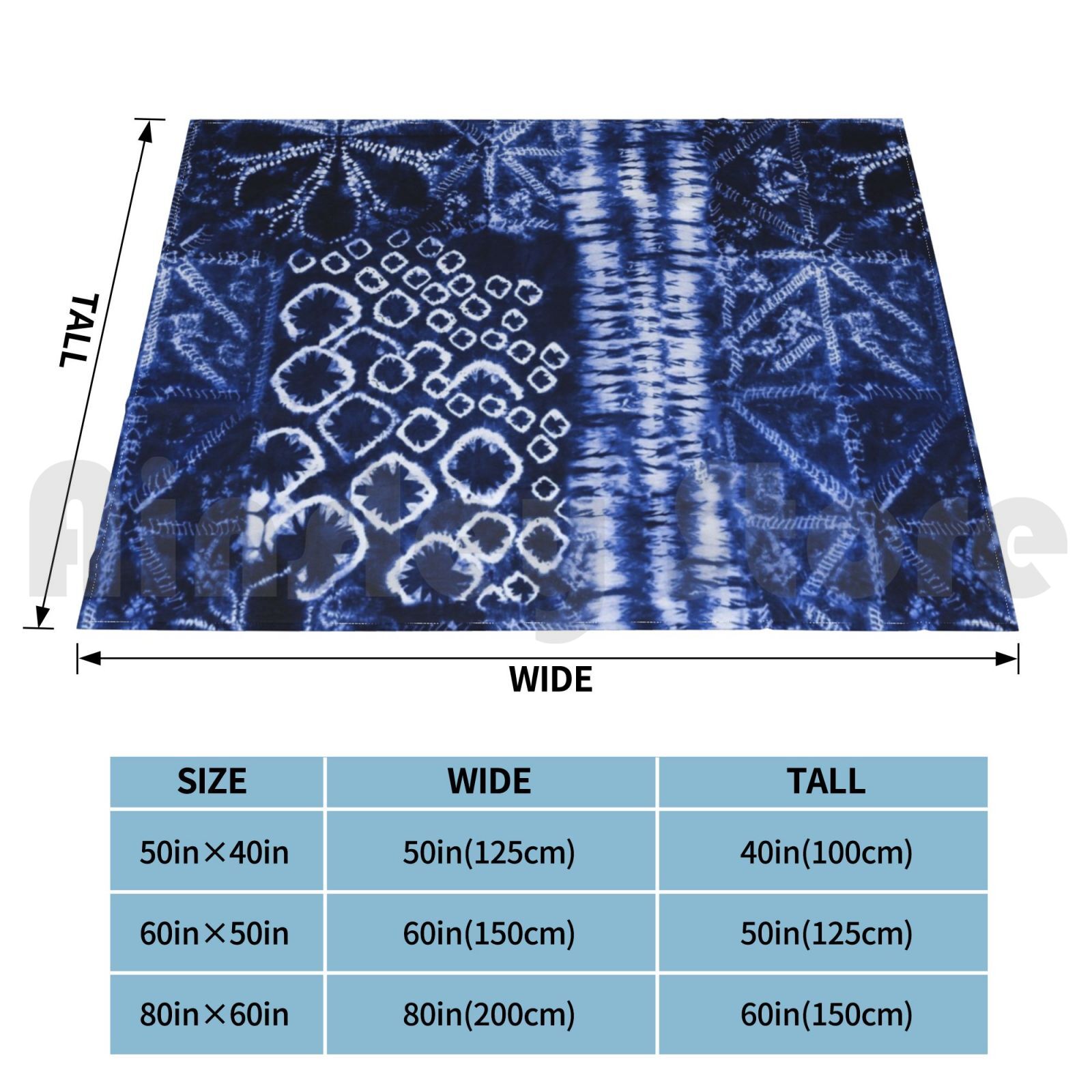 Blanket Deep Sea Blue Shibori  - Shibori Tie Dye avis et prix