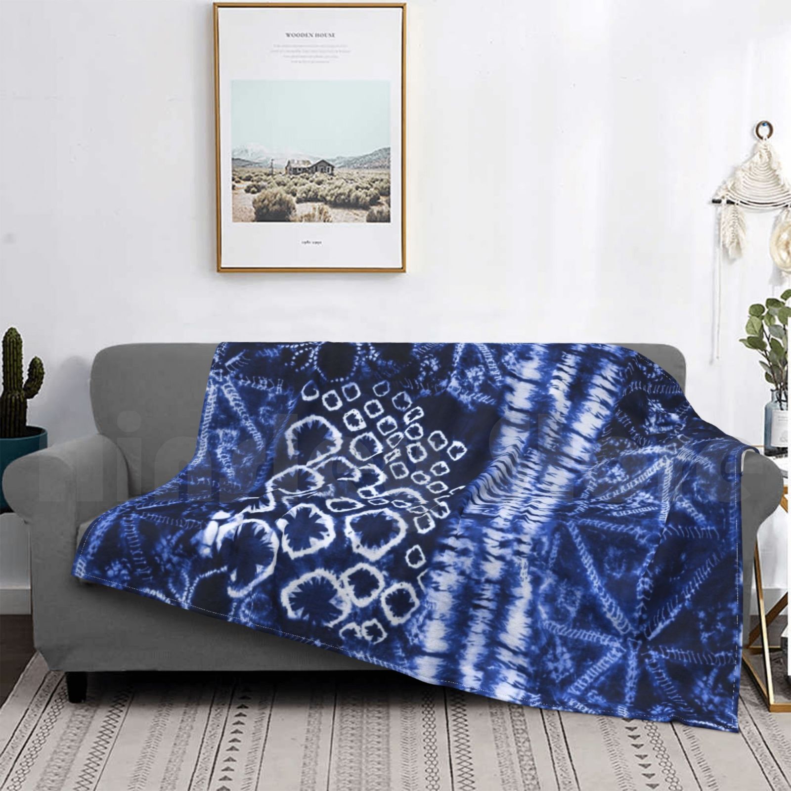 Blanket Deep Sea Blue Shibori  - Shibori Tie Dye avis et prix