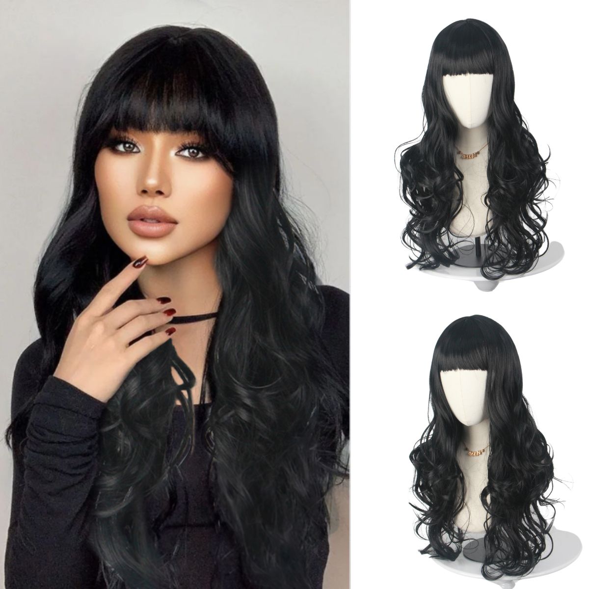 Black Long Curly Hair with Ban - Japanese Daily Lifestyle avis et prix