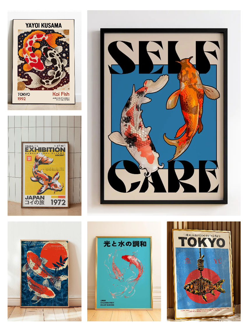Japanese Red Koi Fish Canvas P - Japanese Lifestyle Gifts avis et prix