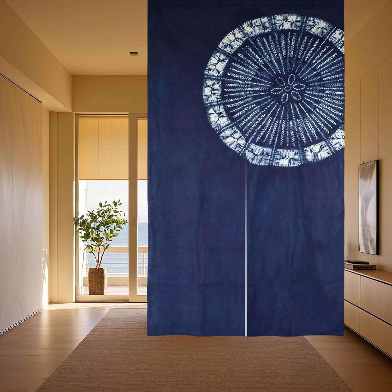 Hand Dyed Japanese  Curtain/Sh - Shibori Tie Dye avis et prix