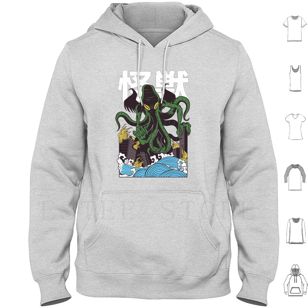 Japanese Cthulhu Hoodies Long  - Japanese Daily Lifestyle avis et prix