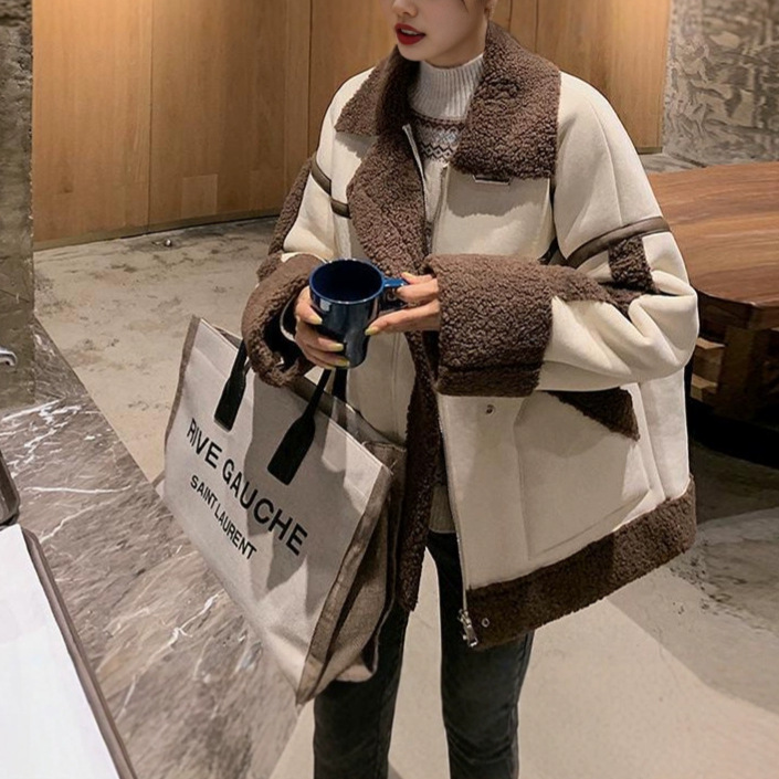 Lamb Wool Jacket Coats Woman K - Japanese Women Lifestyle avis et prix