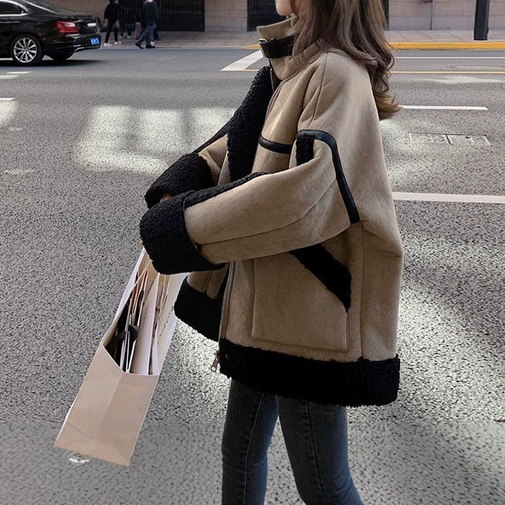 Lamb Wool Jacket Coats Woman K - Japanese Women Lifestyle avis et prix