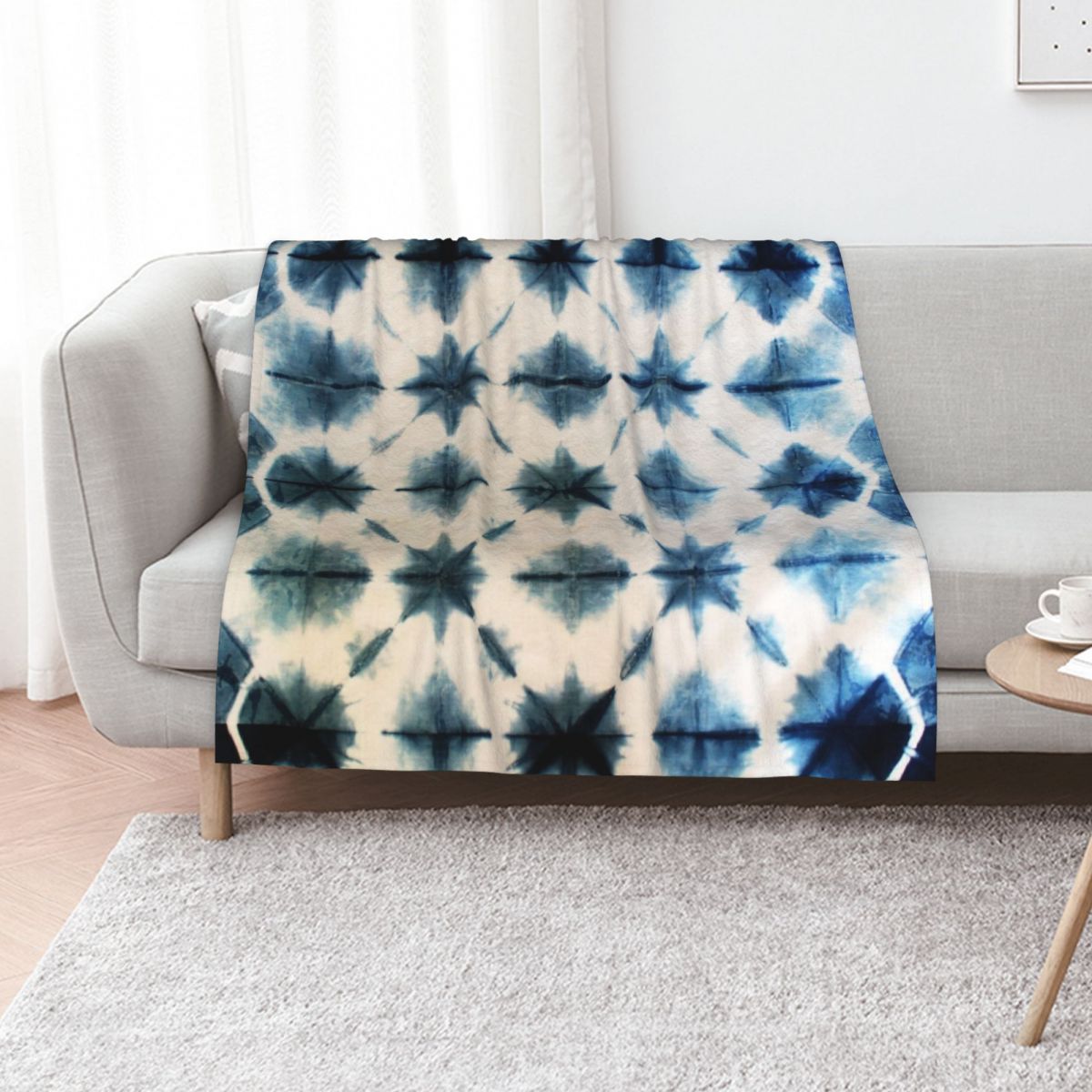Shibori Tie Dye, Indigo Throw  - Shibori Tie Dye avis et prix